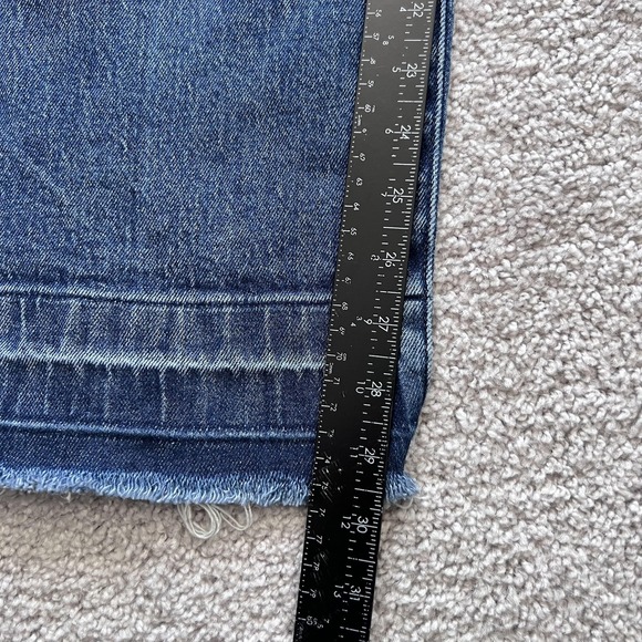 Madewell Emmett Wide-Leg Jeans Womens 28 Blue High Rise Raw Hem Cropped Denim - Picture 13 of 15